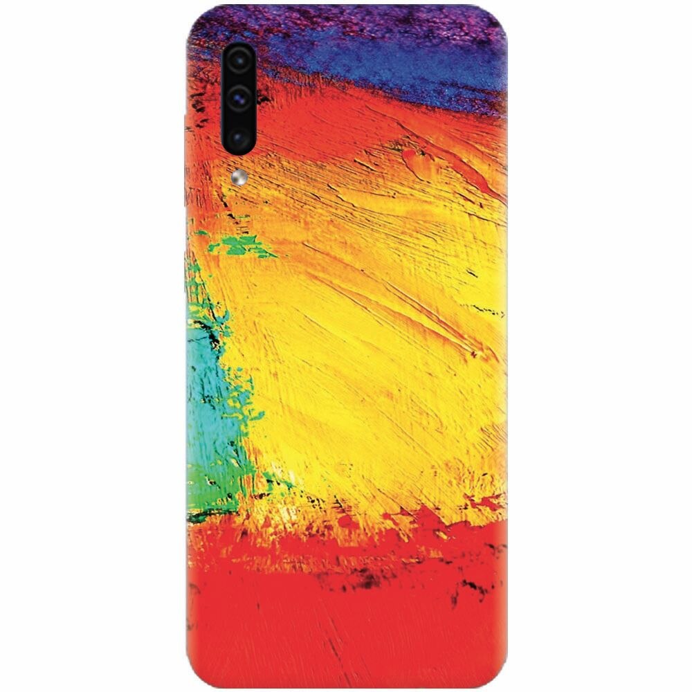 Husa silicon pentru Samsung Galaxy A50, Colorful Dry Paint Strokes Texture