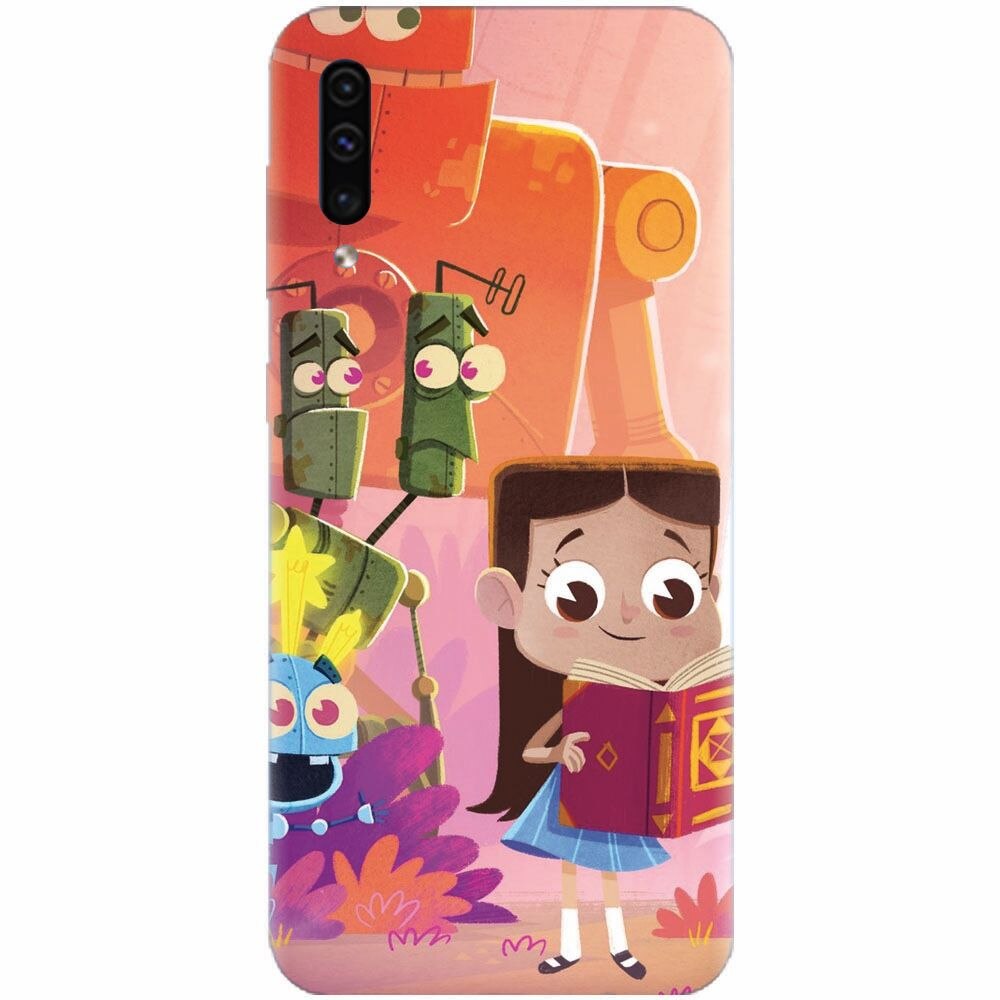 Husa silicon pentru Samsung Galaxy A70, Children Kids Robots Illustration Colorful K