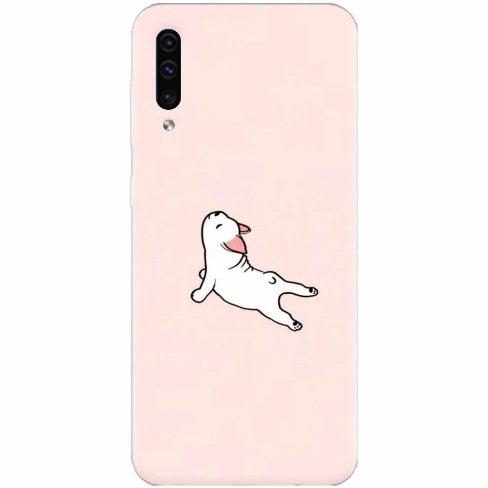 Husa silicon pentru Samsung Galaxy A70, Cute Dog Streching