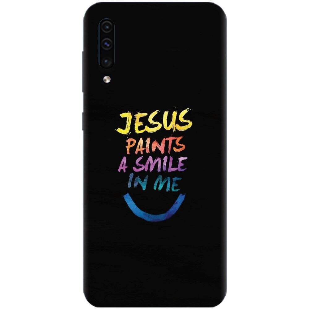 Husa silicon pentru Samsung Galaxy A50, Jesus Paints A Smile In Me