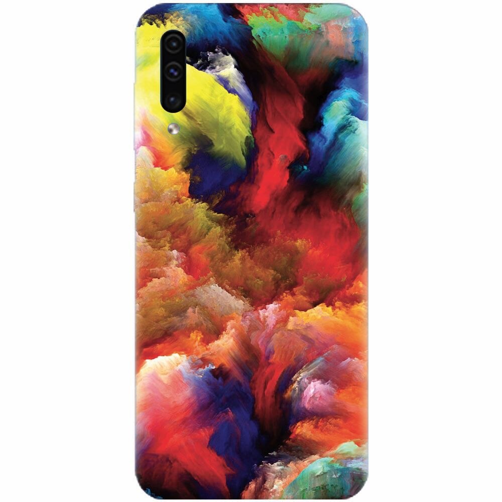 Husa silicon pentru Samsung Galaxy A70, Oil Painting Colorful Strokes