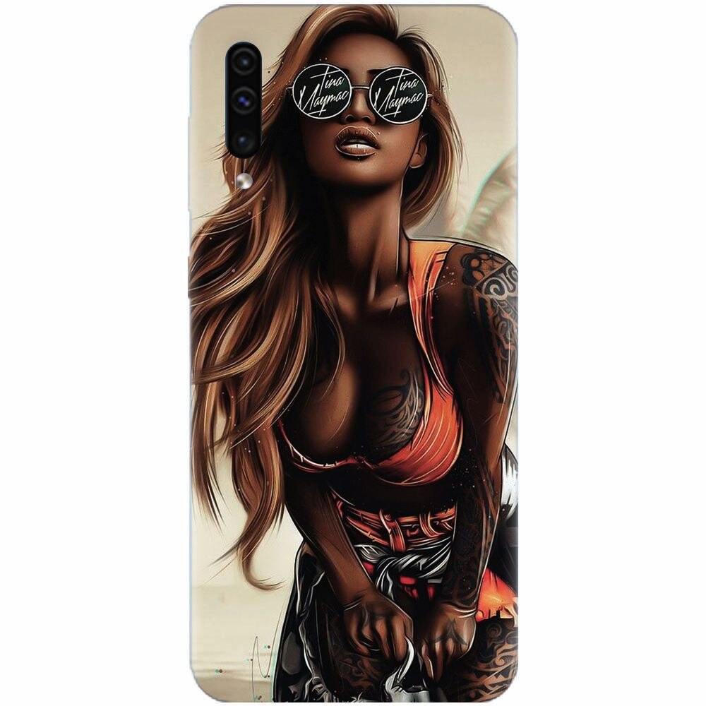Husa silicon pentru Samsung Galaxy A50, Tattoed Girl