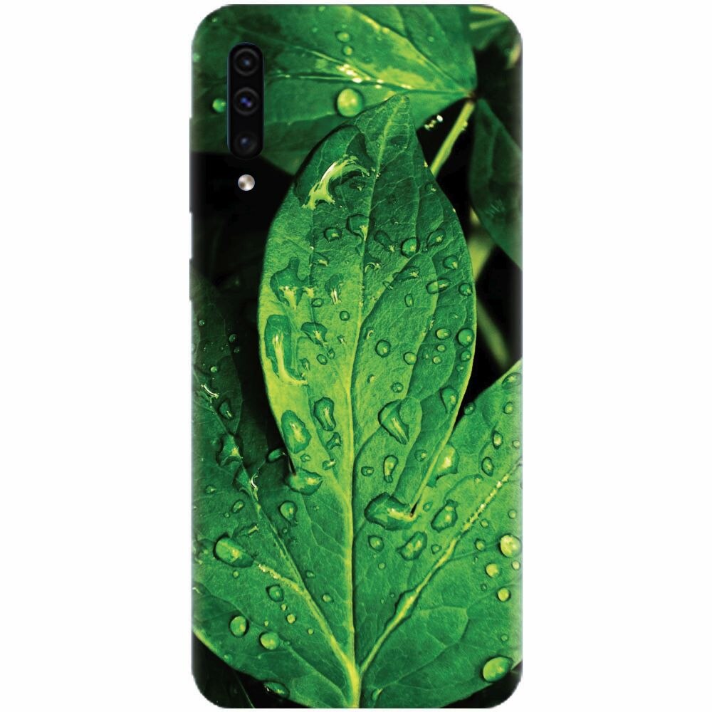 Husa silicon pentru Samsung Galaxy A70, Leaves And Dew