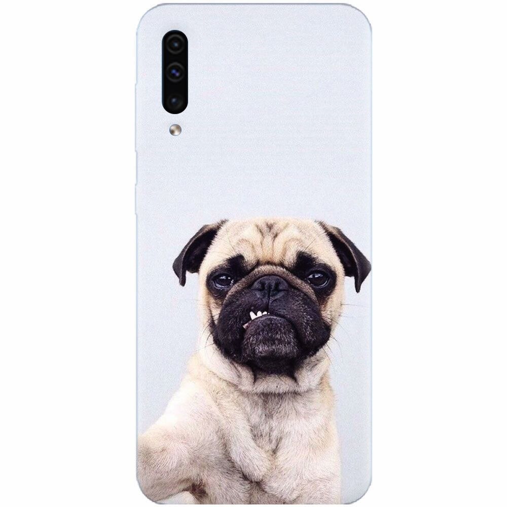 Husa silicon pentru Samsung Galaxy A70, Simple Pug Selfie