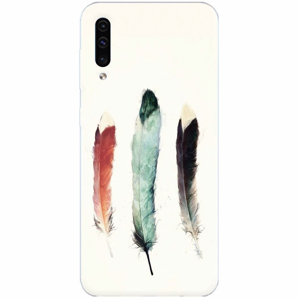 Husa silicon pentru Samsung Galaxy A70, Three Feathers