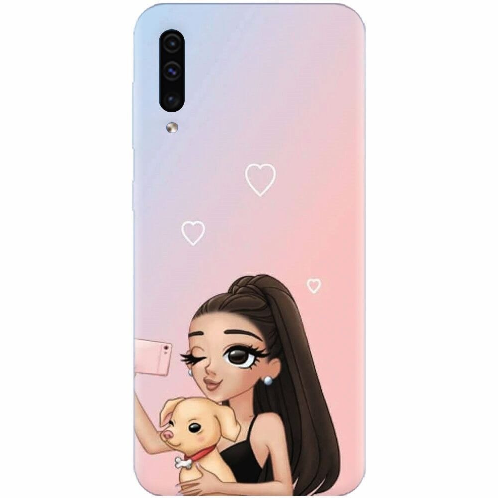 Husa silicon pentru Samsung Galaxy A70, Selfie With Sweet Dog