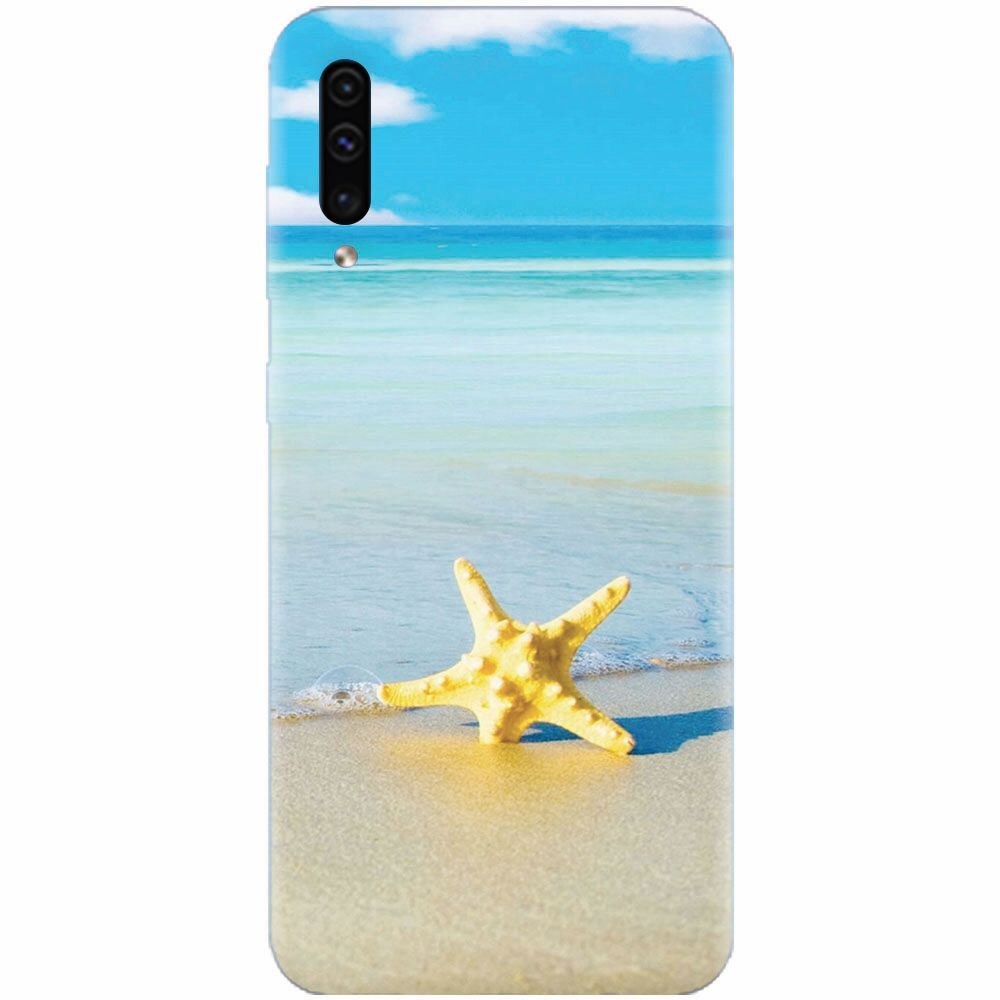 Husa silicon pentru Samsung Galaxy A70, Starfish Beach