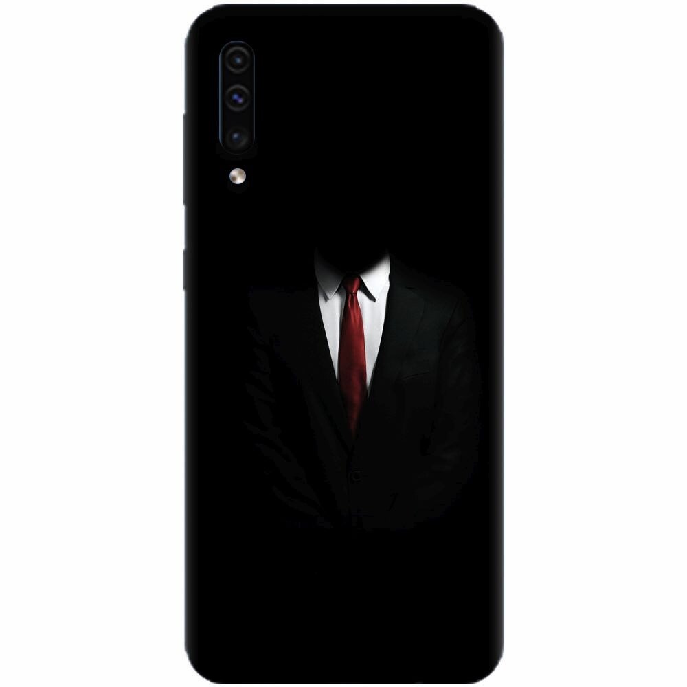 Husa silicon pentru Samsung Galaxy A70, Mystery Man In Suit