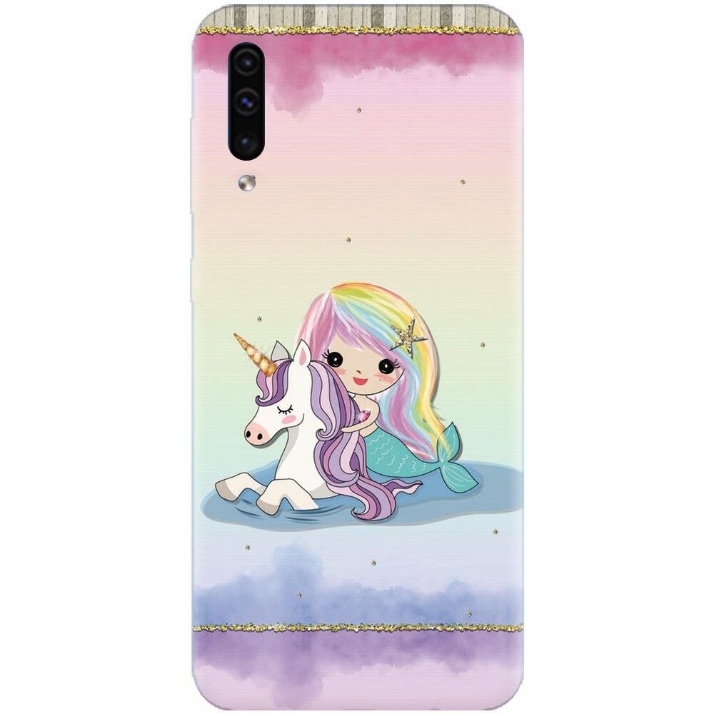 Husa silicon pentru Samsung Galaxy A70, Mermaid Unicorn Play