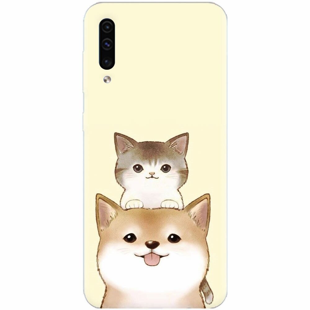 Husa silicon pentru Samsung Galaxy A50, Two Cat