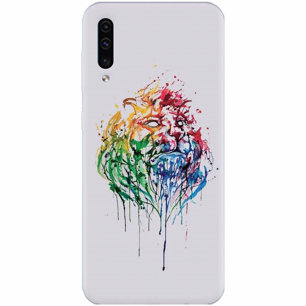 Husa silicon pentru Samsung Galaxy A70, Paint Illustration Lion Head
