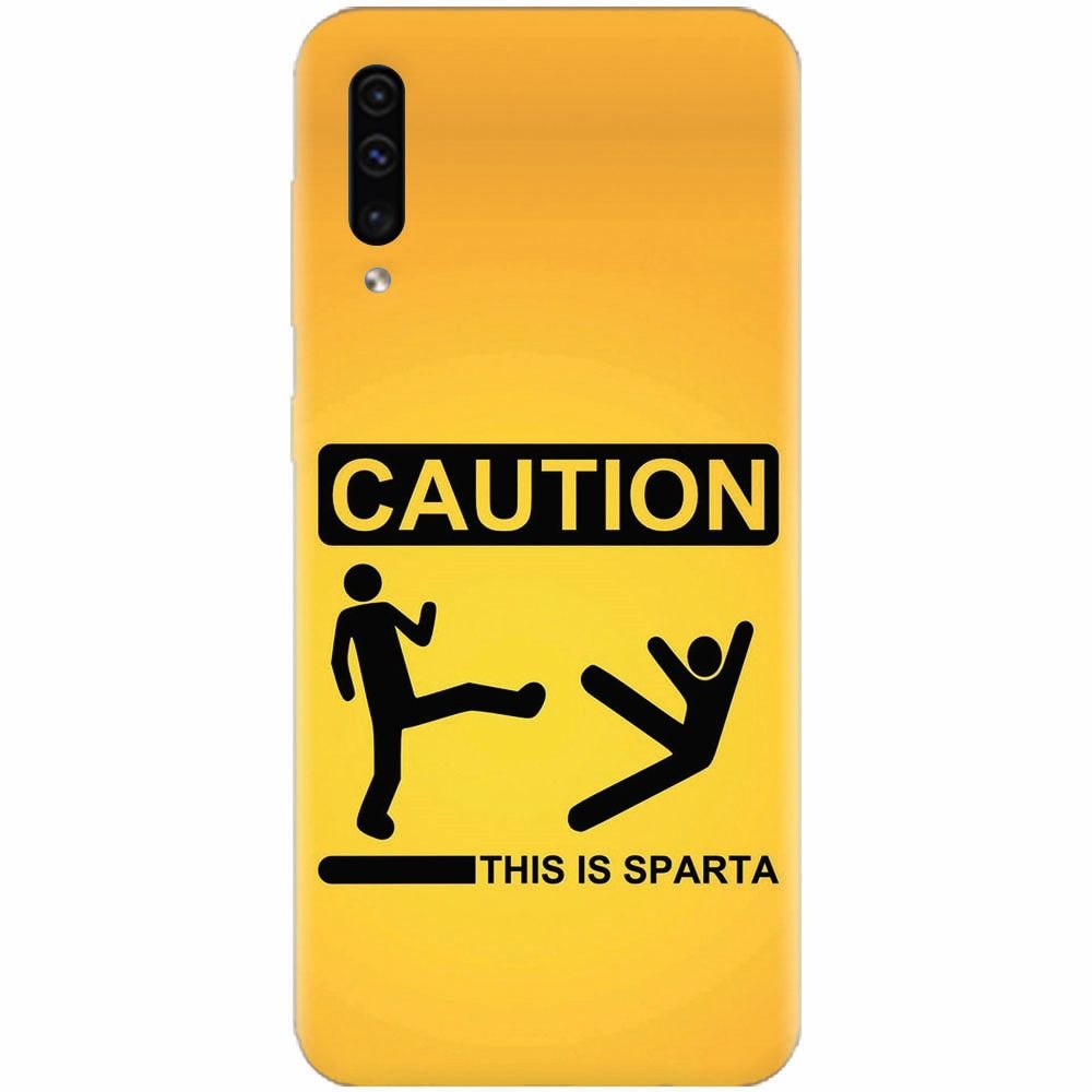 Husa silicon pentru Samsung Galaxy A70, This Is Sparta Funny Illustration