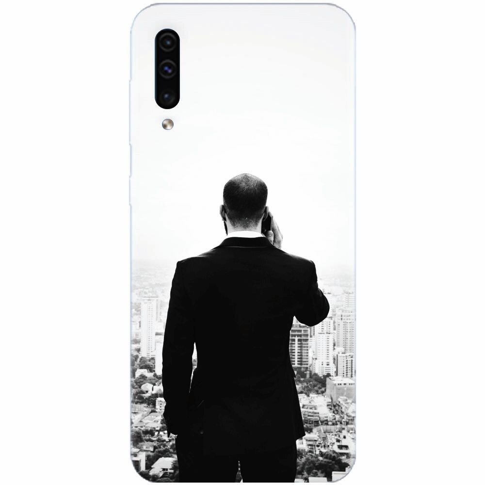Husa silicon pentru Samsung Galaxy A70, Man In Suit