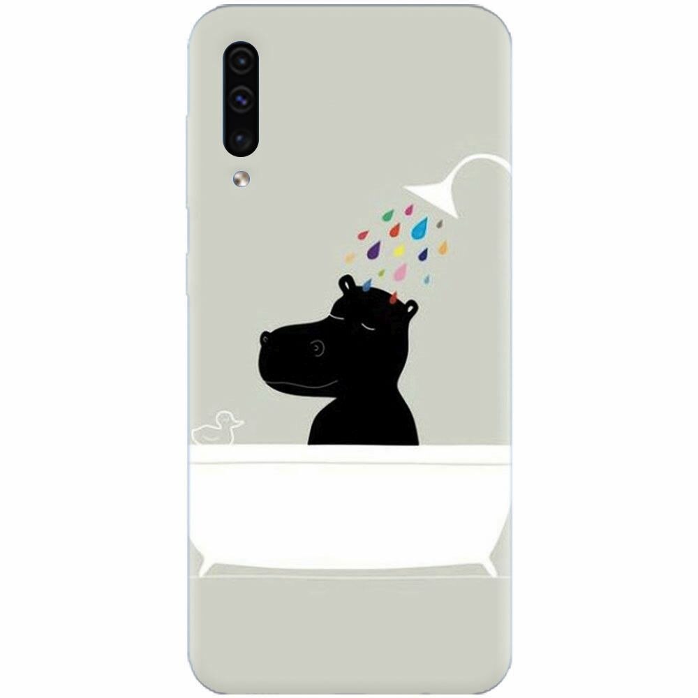 Husa silicon pentru Samsung Galaxy A70, Hippo Bath
