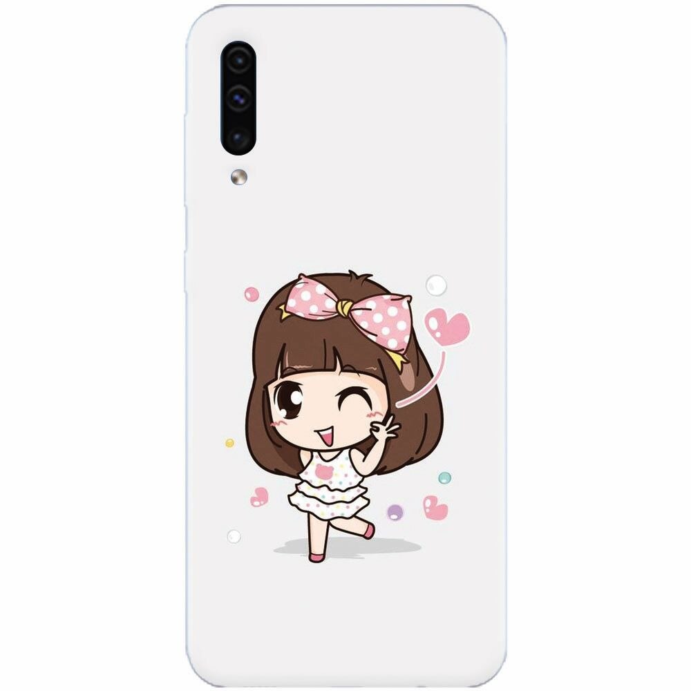 Husa silicon pentru Samsung Galaxy A70, Happy Girl