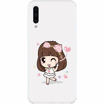 Husa silicon pentru Samsung Galaxy A50, Happy Girl Husa silicon pentru Samsung Galaxy A50, Happy Girl
