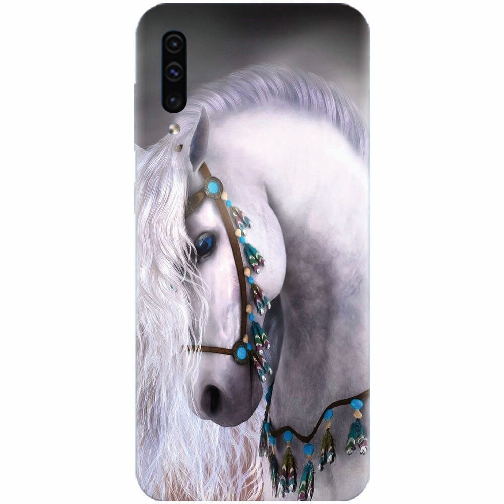 Husa silicon pentru Samsung Galaxy A50, White Horse