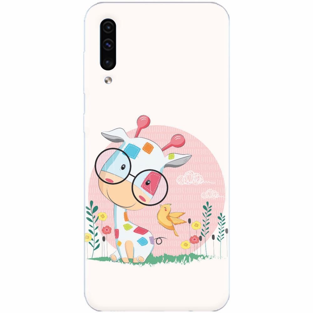 Husa silicon pentru Samsung Galaxy A70, Baby Giraffe
