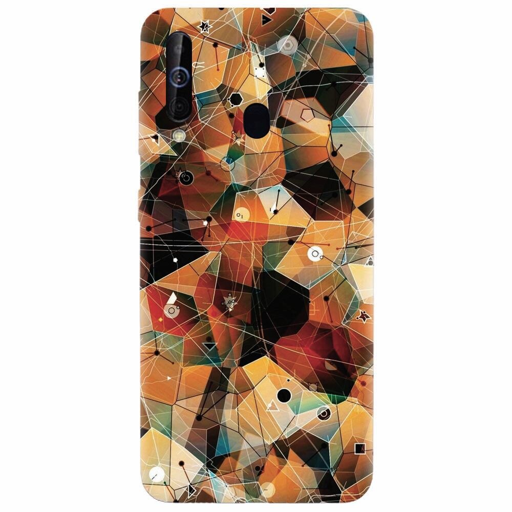 Husa silicon pentru Samsung Galaxy M30, Abstract Triangles Connected Lines