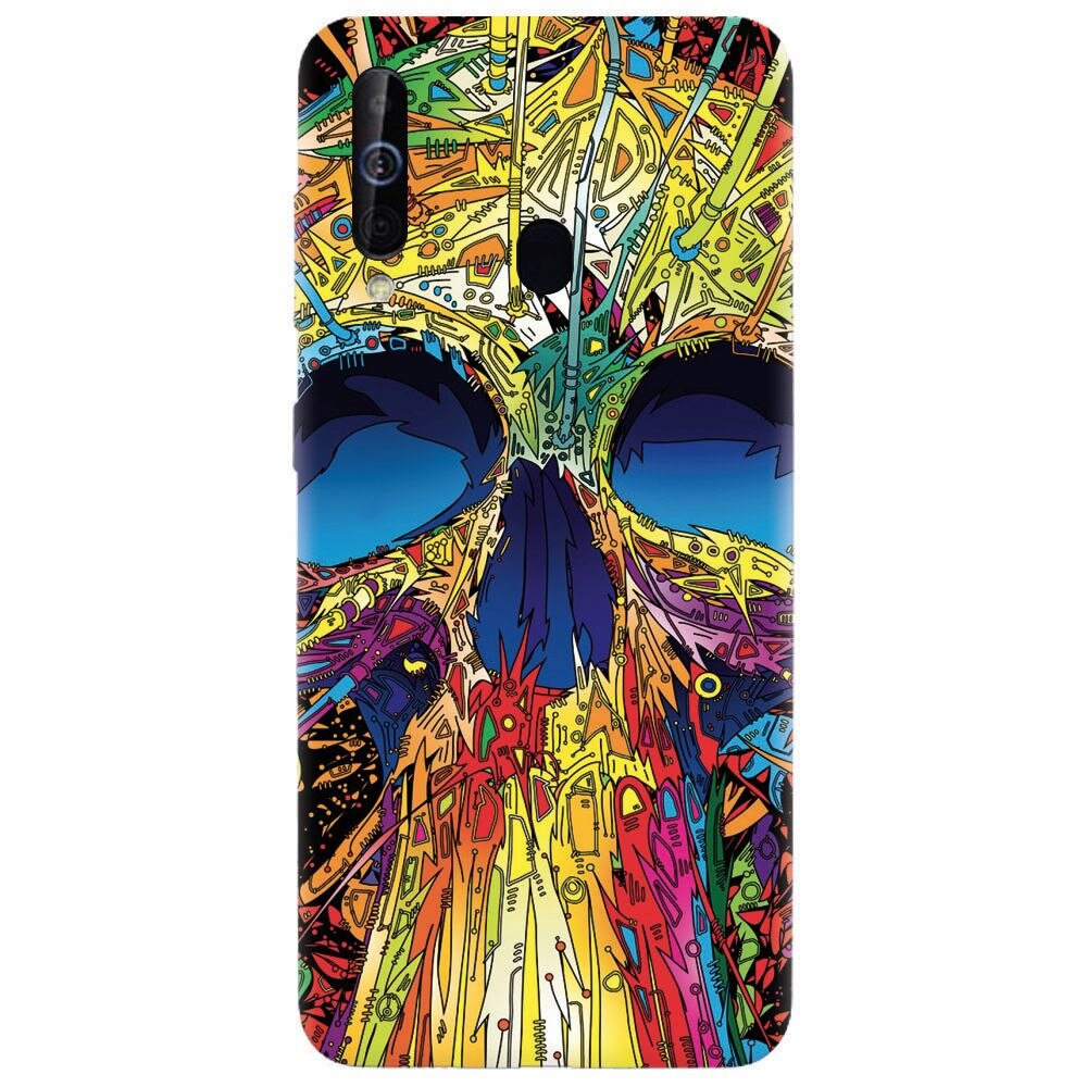 Husa silicon pentru Samsung Galaxy A60, Abstract Multicolored Skull