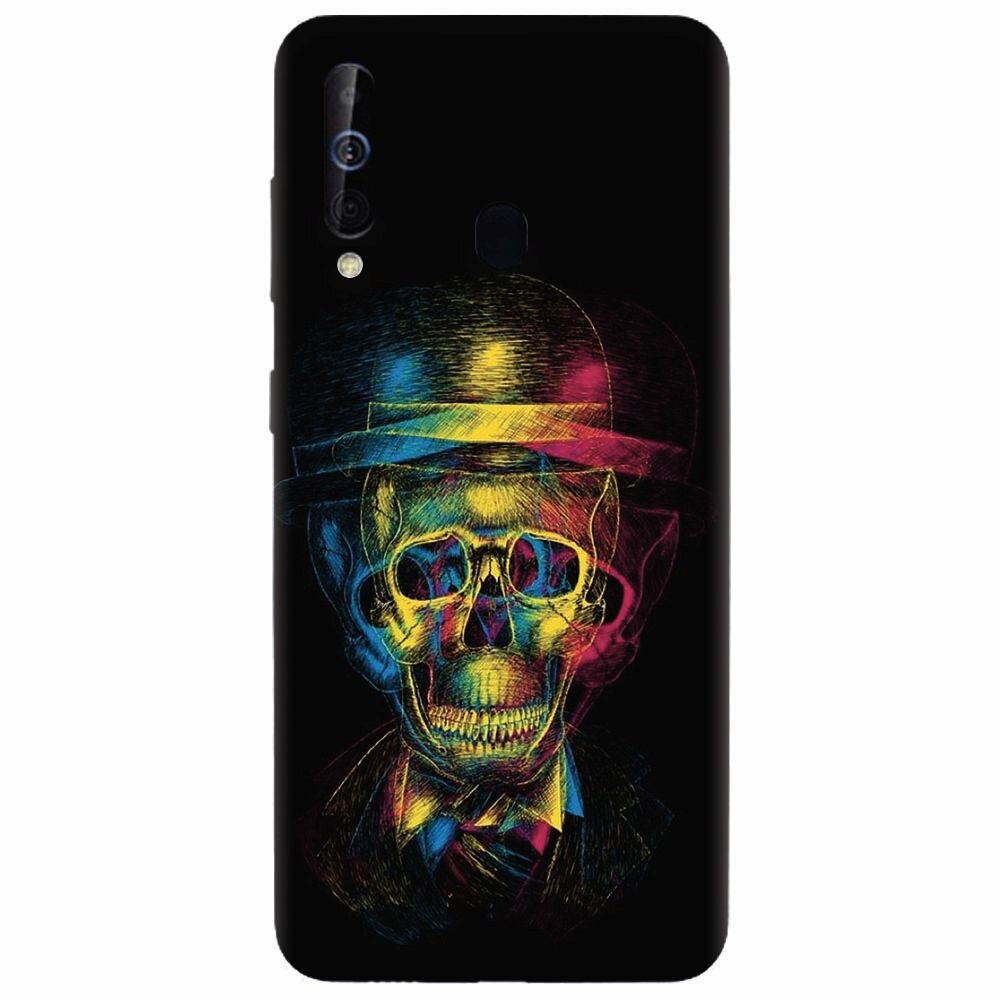 Husa silicon pentru Samsung Galaxy M30, Colorfull skull 3d