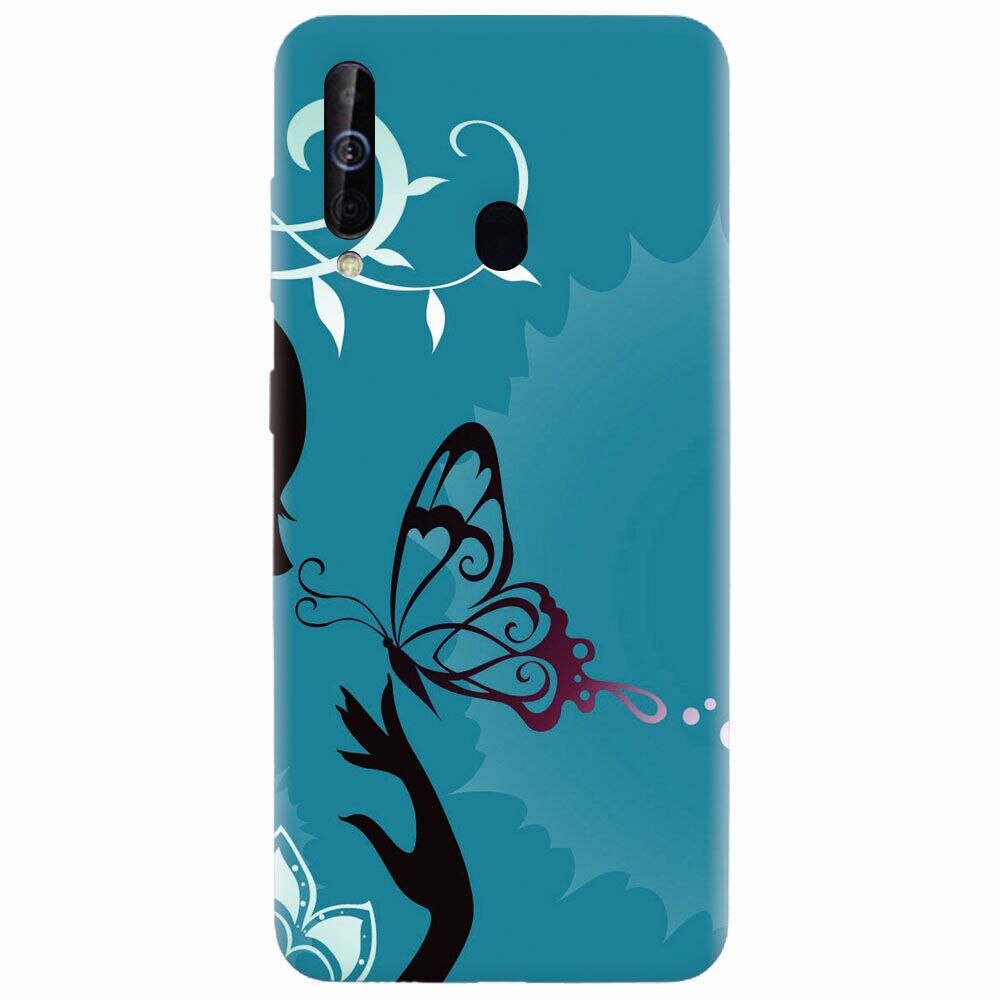 Husa silicon pentru Samsung Galaxy A60, Blue Butterfly