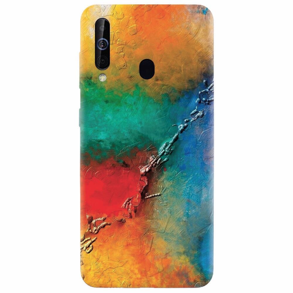 Husa silicon pentru Samsung Galaxy A60, Colorful Wall Paint Texture