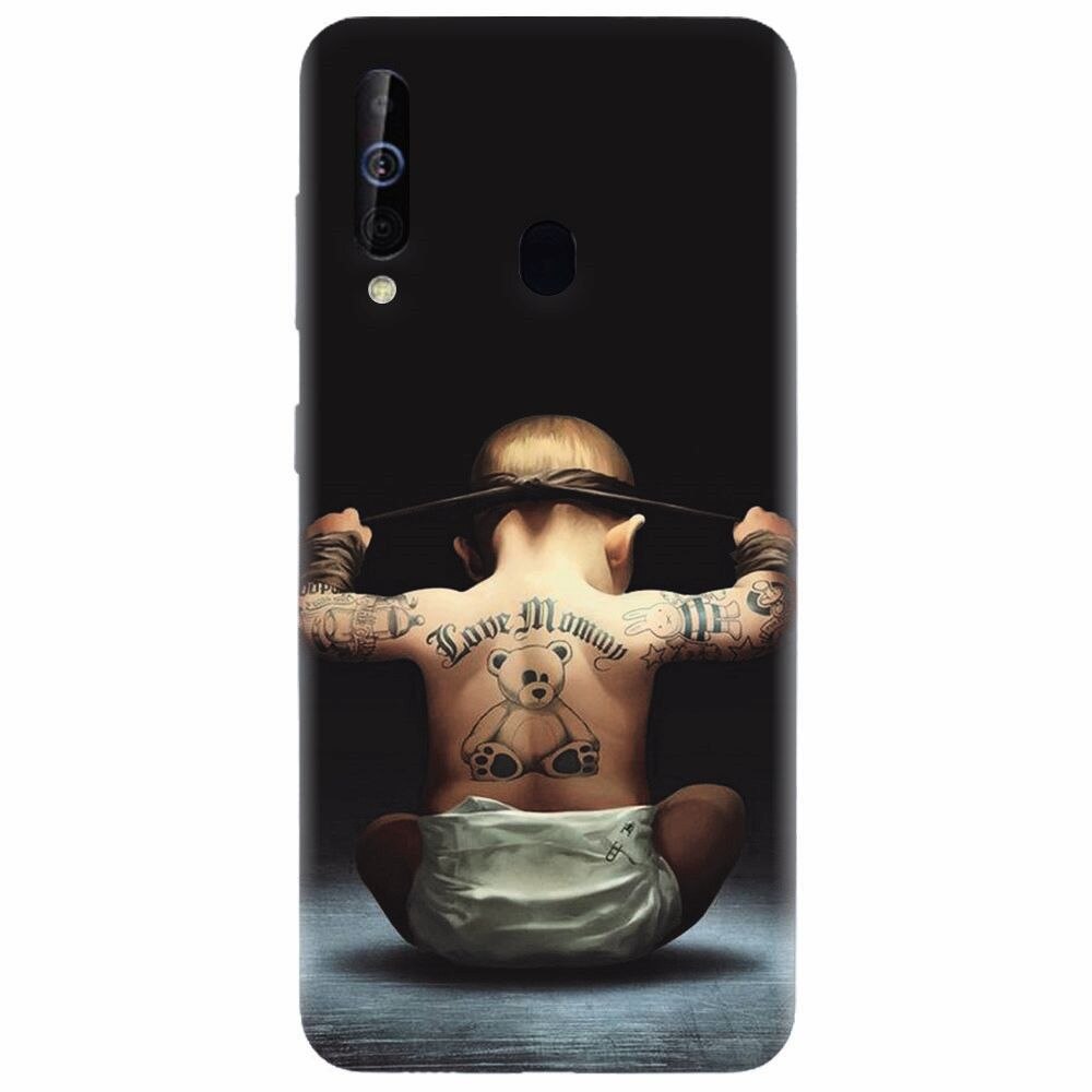 Husa silicon pentru Samsung Galaxy M30, Body Builder Cute Baby Tattoo