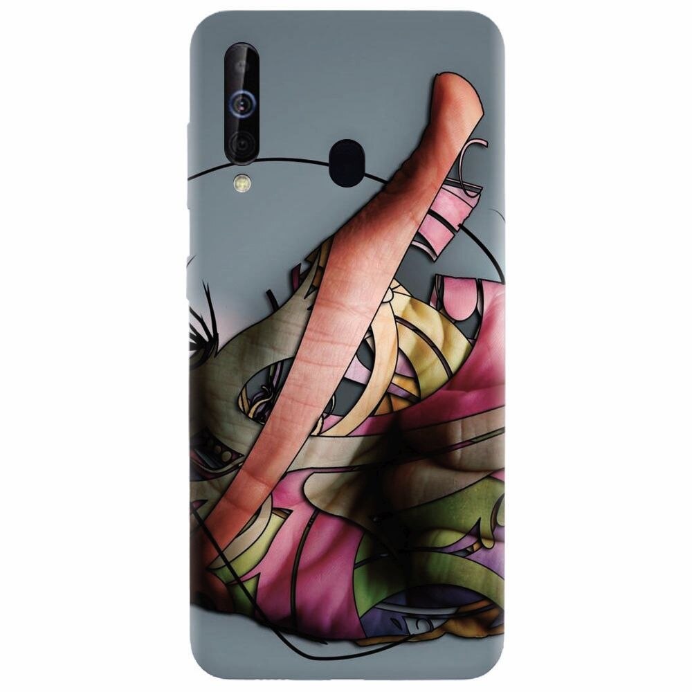 Husa silicon pentru Samsung Galaxy A60, Abstract Minimalistic Hands