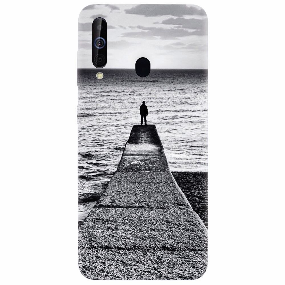 Husa silicon pentru Samsung Galaxy A60, Abstract Dock Man Grey