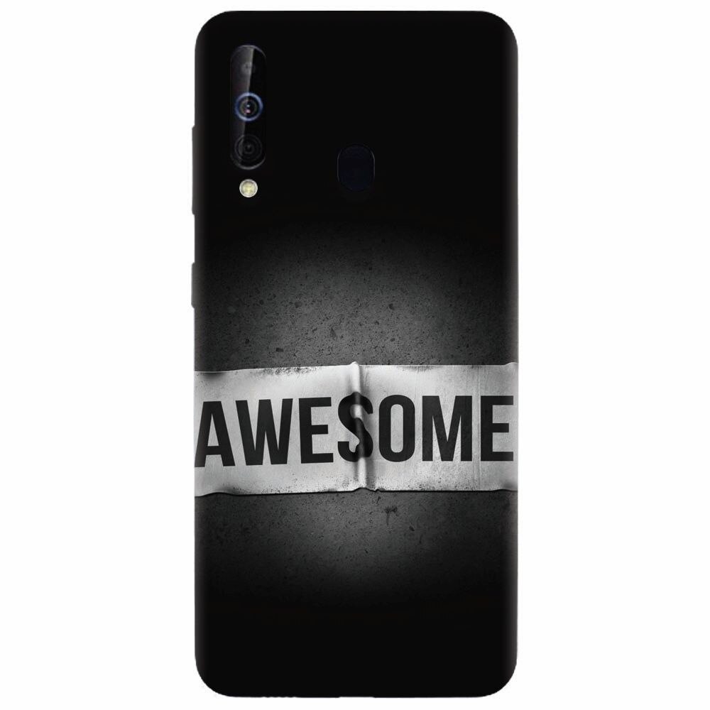 Husa silicon pentru Samsung Galaxy A60, Awesome Label Dark