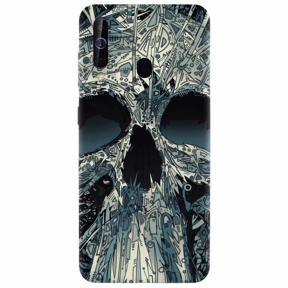 Husa silicon pentru Samsung Galaxy M30, Abstract Skull Artwork Illustration