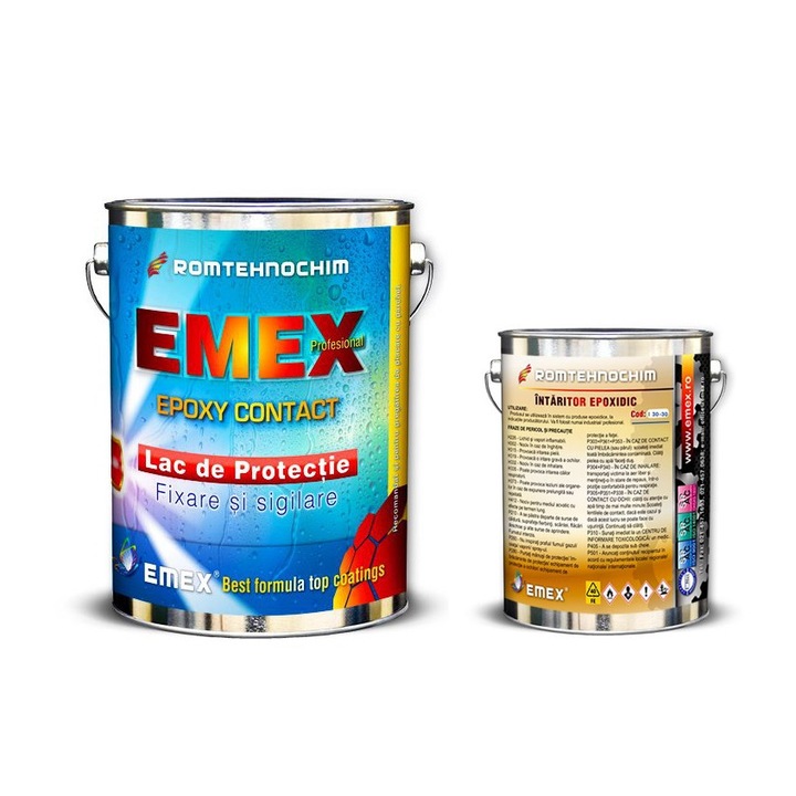 Lac Epoxidic Emex Epoxy Contact, Pachet cu Intaritor inclus, Bidon 20 Kg