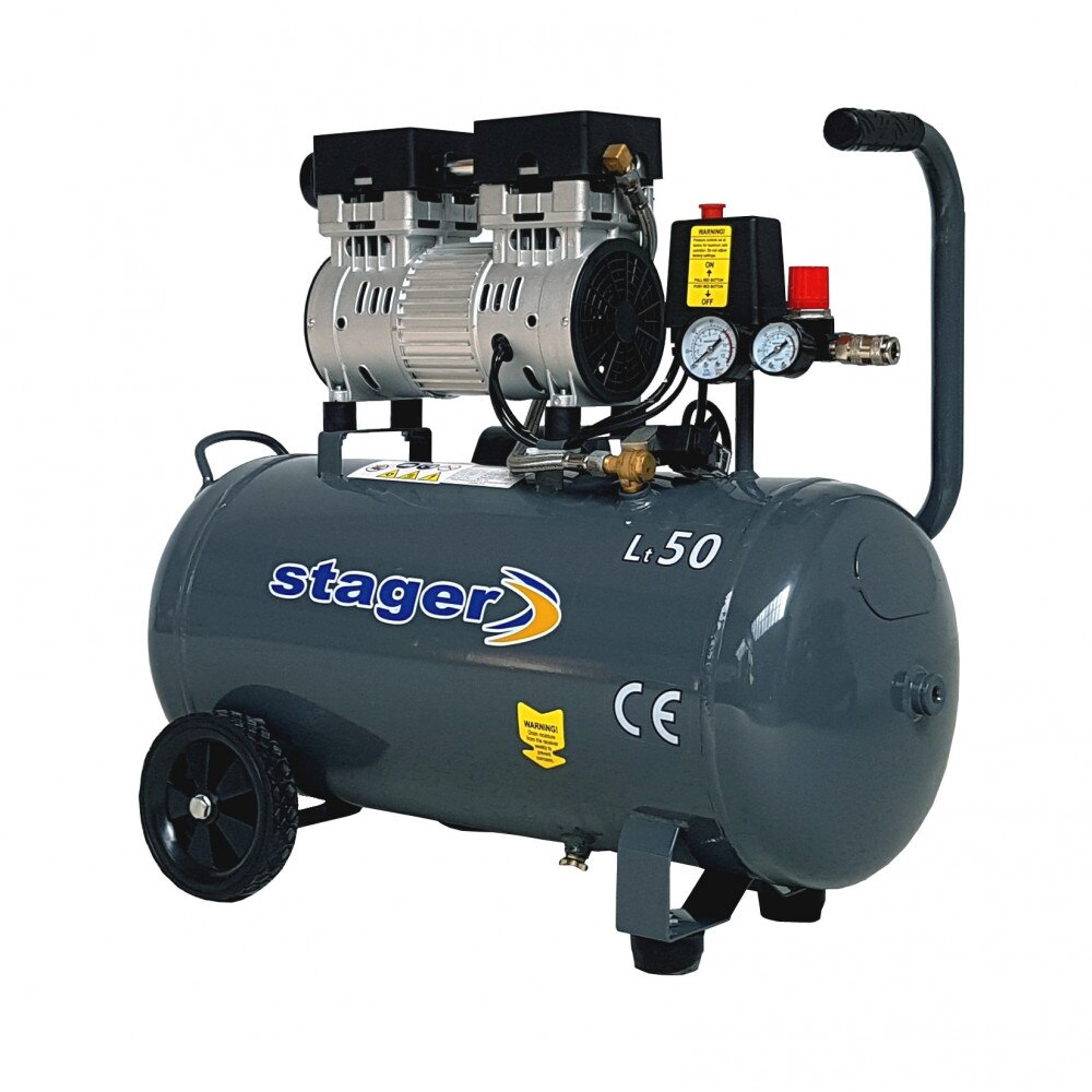 Compresor Stager Silentios (65dB) HM50JW-0.75 Debit aer 135l/min, 8bar, Capaciatate rezervor 50 litri