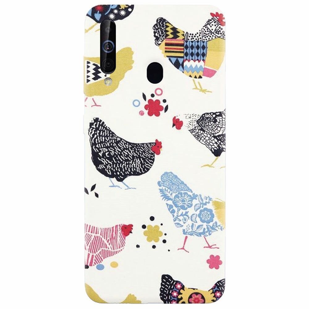 Husa silicon pentru Samsung Galaxy A60, Chickens