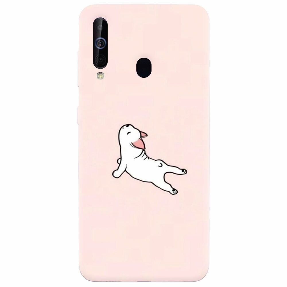 Husa silicon pentru Samsung Galaxy A60, Cute Dog Streching
