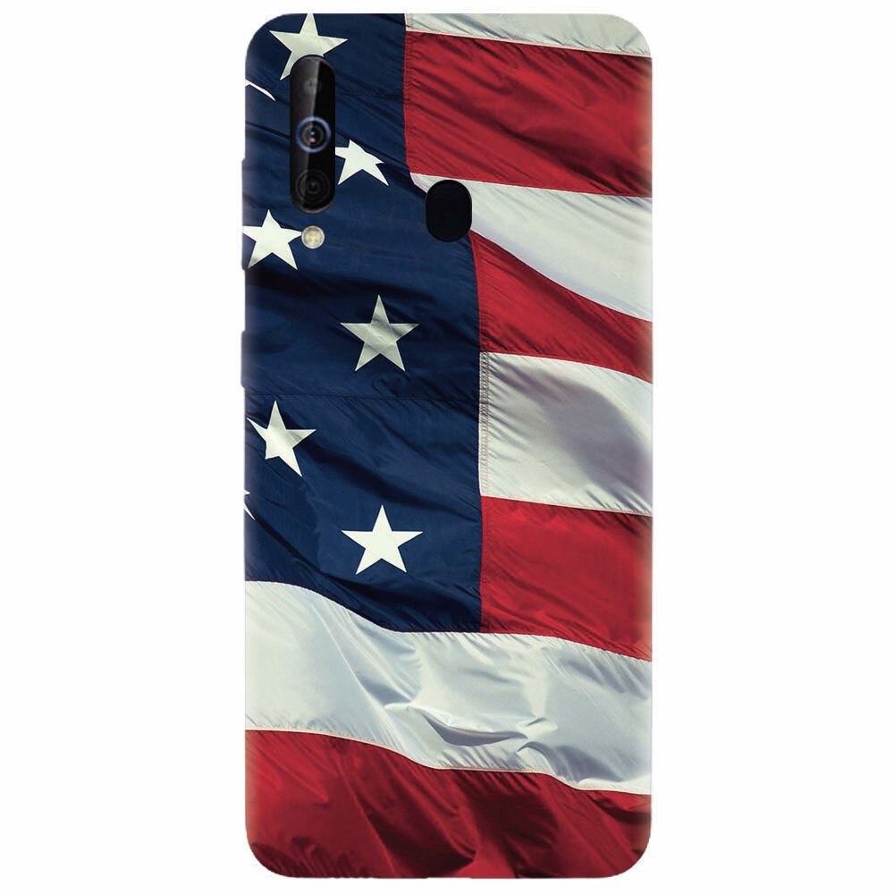 Husa silicon pentru Samsung Galaxy A60, American Flag Illustration