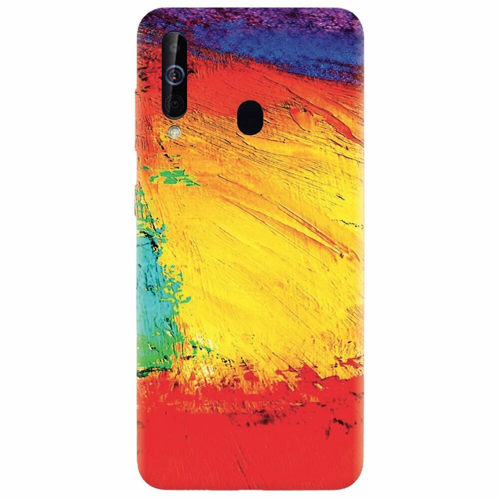 Husa silicon pentru Samsung Galaxy M30, Colorful Dry Paint Strokes Texture