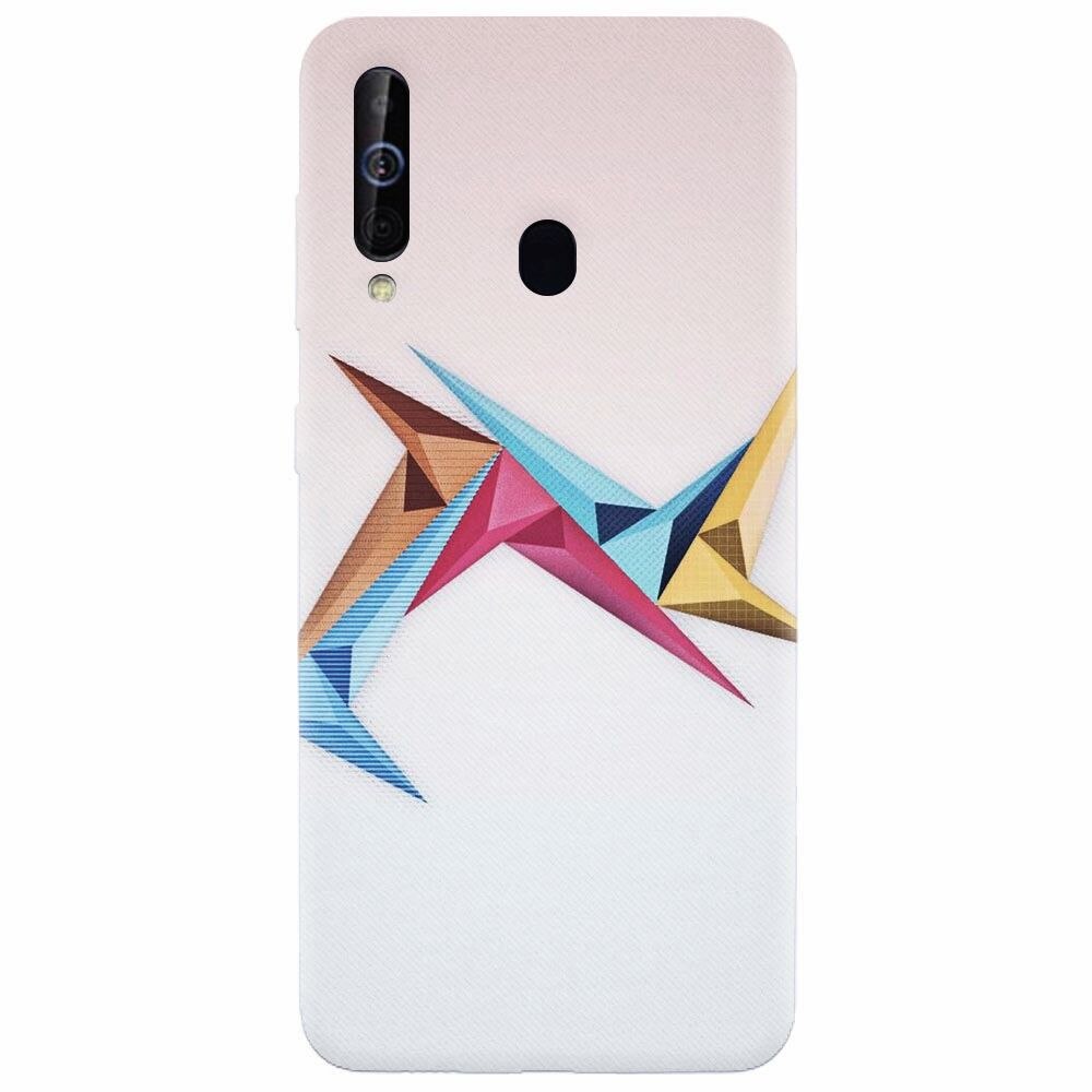 Husa silicon pentru Samsung Galaxy M30, Abstract Minimalistic Colors Triangles