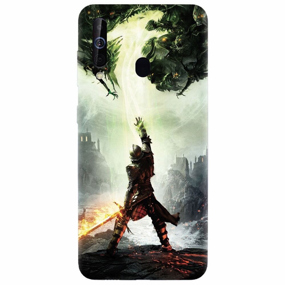 Husa silicon pentru Samsung Galaxy M30, Green Dragon