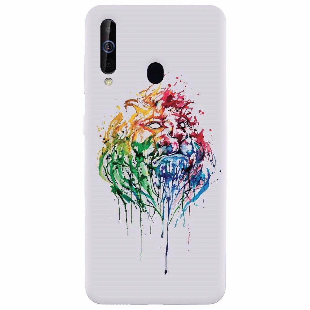 Husa silicon pentru Samsung Galaxy M30, Paint Illustration Lion Head