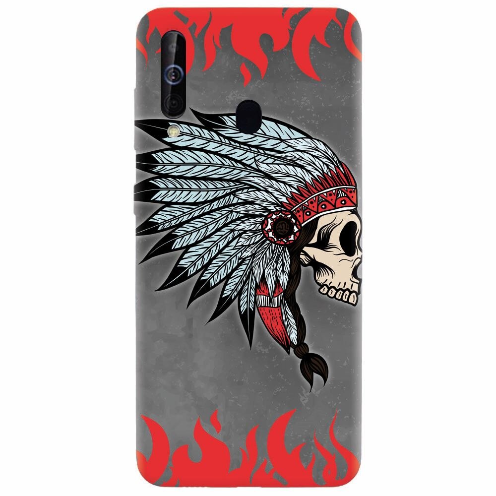 Husa silicon pentru Samsung Galaxy A60, Indian Skull