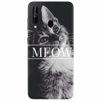 Husa silicon pentru Samsung Galaxy M30, Meow Cute Cat Husa silicon pentru Samsung Galaxy M30, Meow Cute Cat