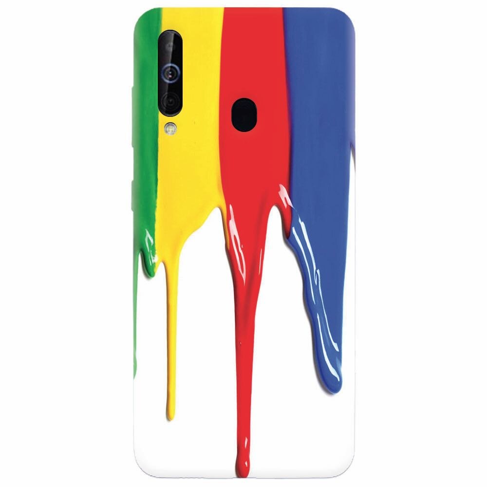 Husa silicon pentru Samsung Galaxy A60, Dripping Colorful Paint