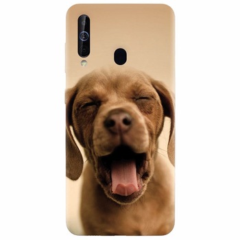 Husa silicon pentru Samsung Galaxy M30, Cute Yawning Puppy Husa silicon pentru Samsung Galaxy M30, Cute Yawning Puppy