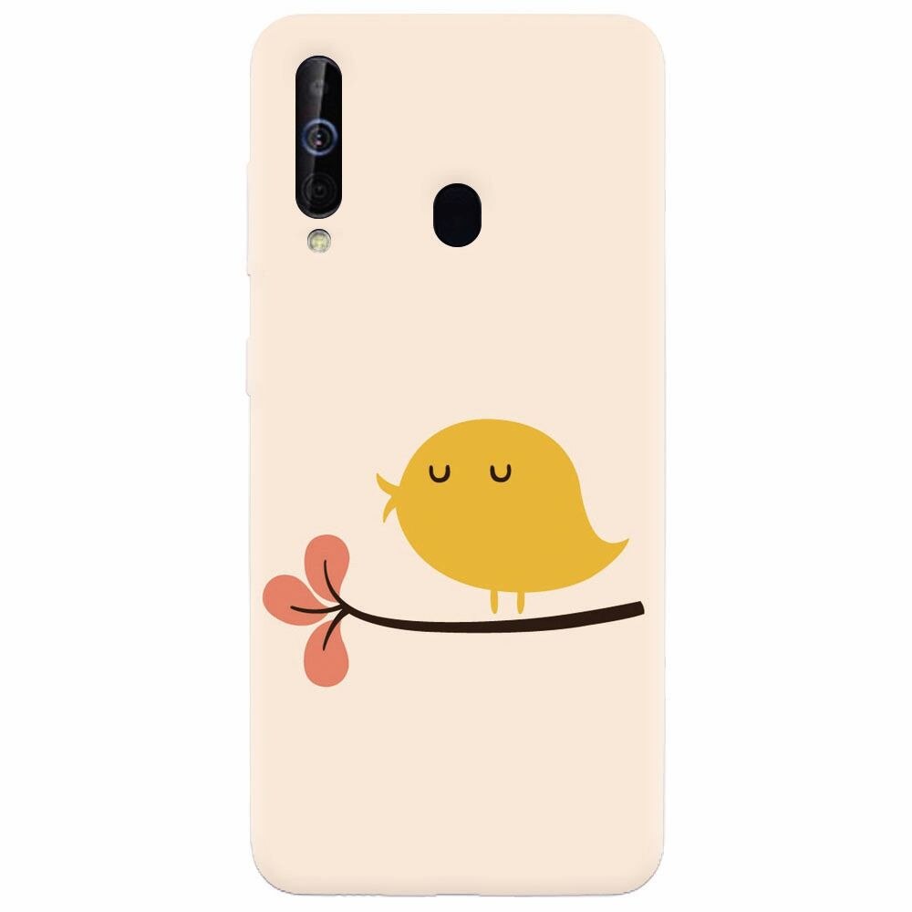 Husa silicon pentru Samsung Galaxy M30, Flat Minimal Cute Bird Illustration