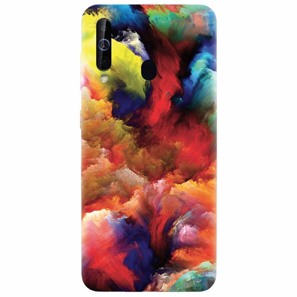 Husa silicon pentru Samsung Galaxy A60, Oil Painting Colorful Strokes