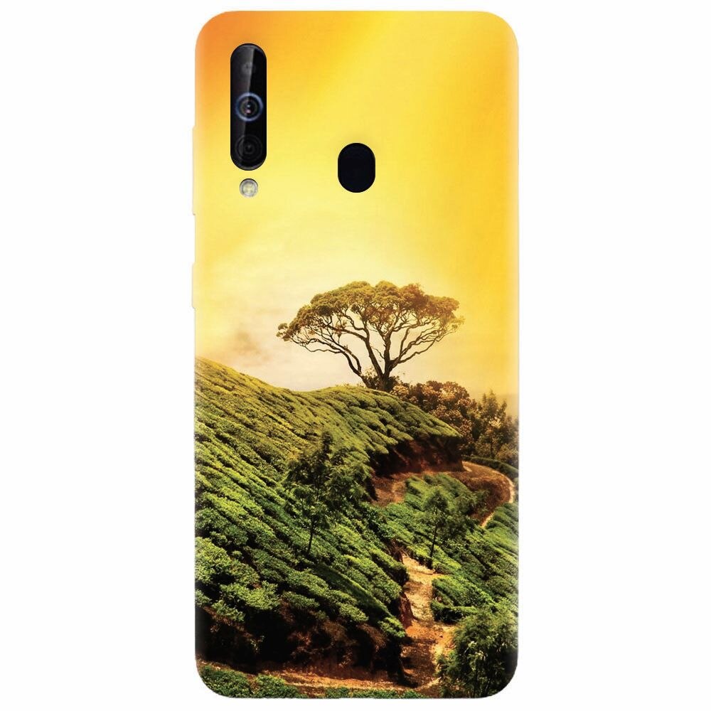 Husa silicon pentru Samsung Galaxy M30, Hill Top Tree Golden Light