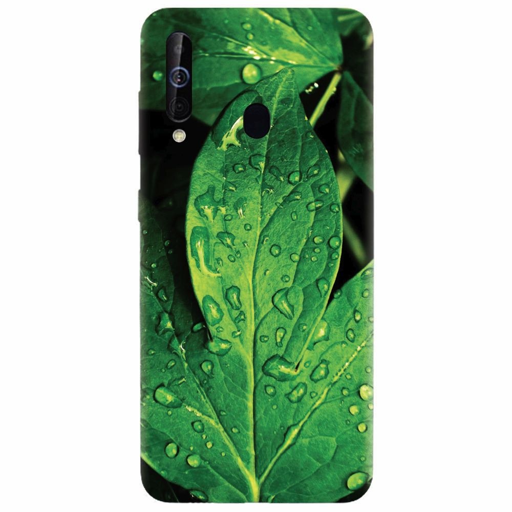 Husa silicon pentru Samsung Galaxy A60, Leaves And Dew