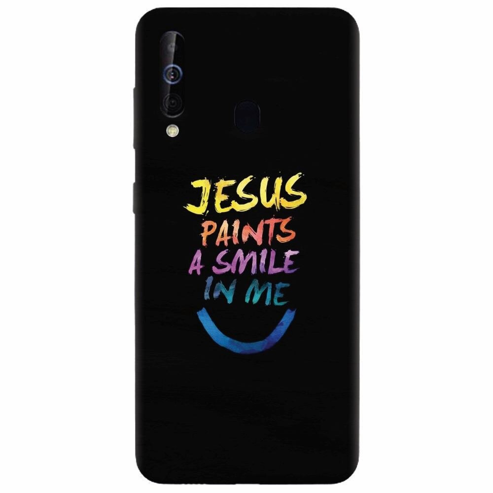 Husa silicon pentru Samsung Galaxy M30, Jesus Paints A Smile In Me